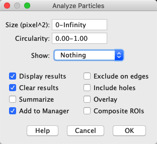 quantify threshold imagej within selected area