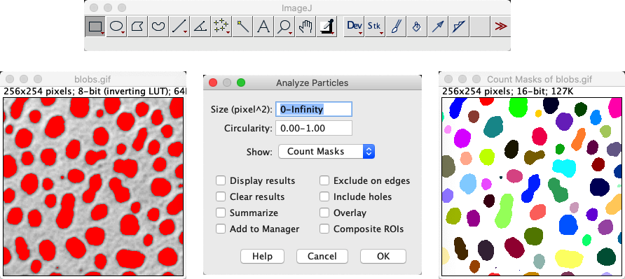 selecting cells using threshold in imagej